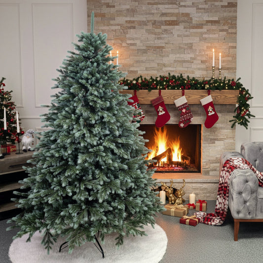 Brad artificial Christmas Deluxe by , Alaska Select verde argintiu, integral 3D, 180 cm