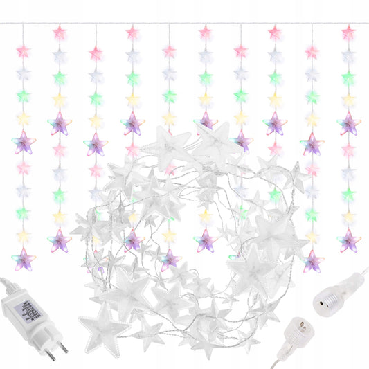 Instalatie lumina tip perdea cu 180 LED-uri, 2m, pentru interior/exterior, iluminare multicolor