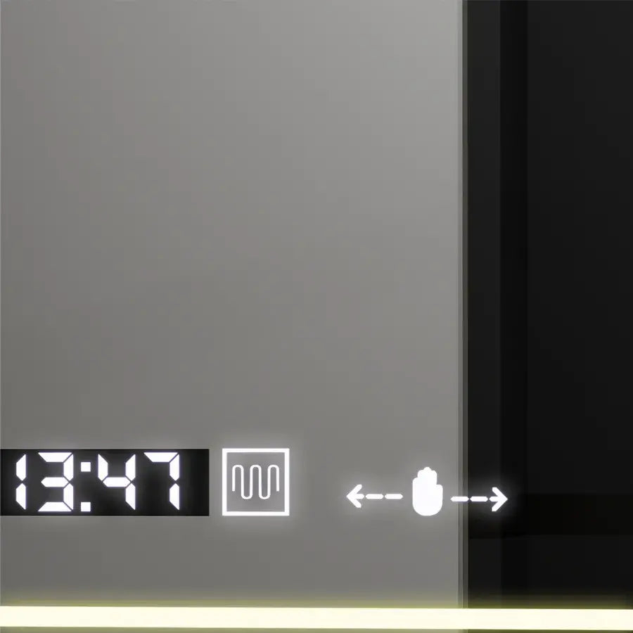Oglinda LED Rectangulara, 120x80cm, Venezia Senzor MotionGlow Marcello, Sistem Dezaburire, Ceas & Termometru, Dimabila