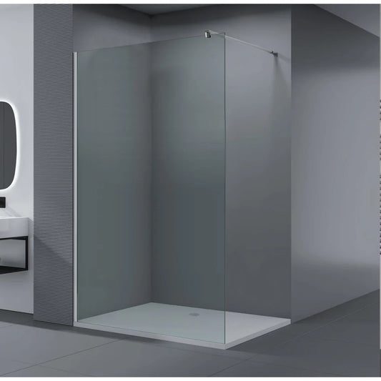 Paravan dus Walk-In 100x195 cm, sticla securizata 8 mm, satin, profil metalic rezistent
