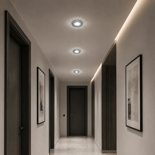 Spot LED ORBITA, 5W, Rotund, Lumina Rece + RGB, Alb, Rasina si Sticla