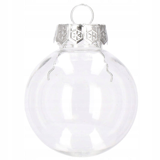 Set globuri de Craciun Inedit, 30 bucati, 6cm, transparente si albastru