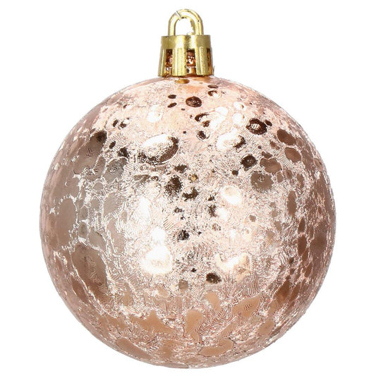 Set globuri de Craciun Inedit, 30 bucati, 6cm, transparente si aramiu