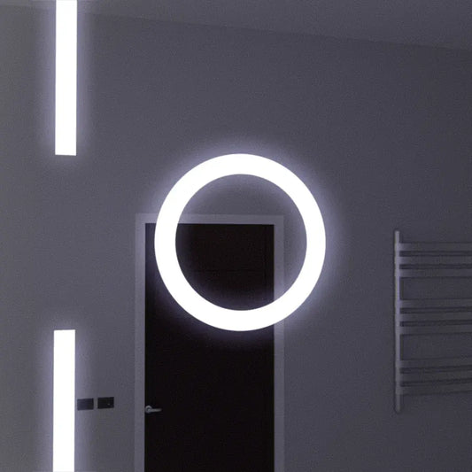 Oglinda LED Rectangulara, 120x80cm, Senzor MotionGlow Marcello, Sistem Dezaburire, Ceas & Termometru, Lupa Cosmetica, Dimabila