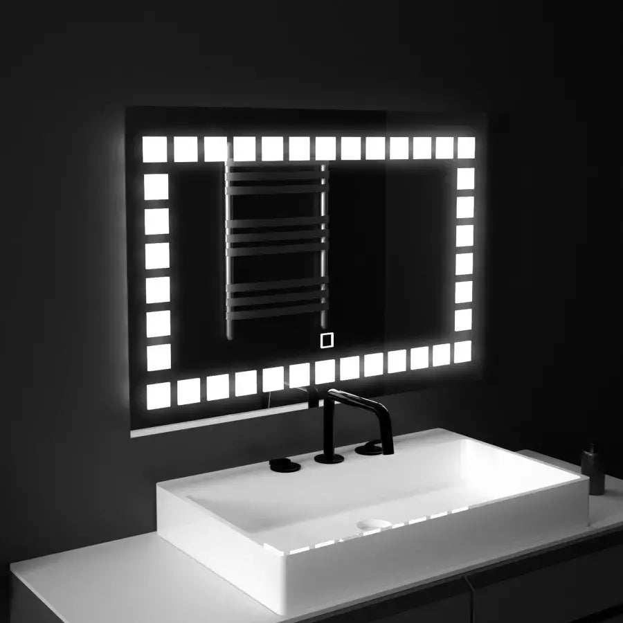 Oglinda LED Rectangulara 80x60cm Grid Light Basic Touch