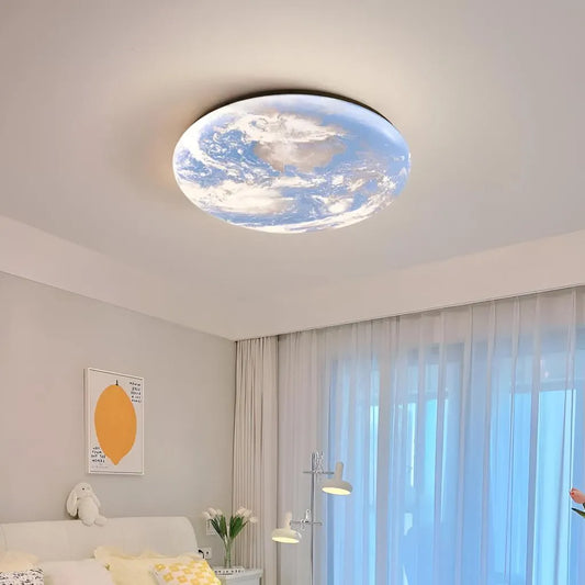 Lustra LED EARTH, 39W, Diametru 35cm, lumina Rece/Calda/Neutra, Albastru