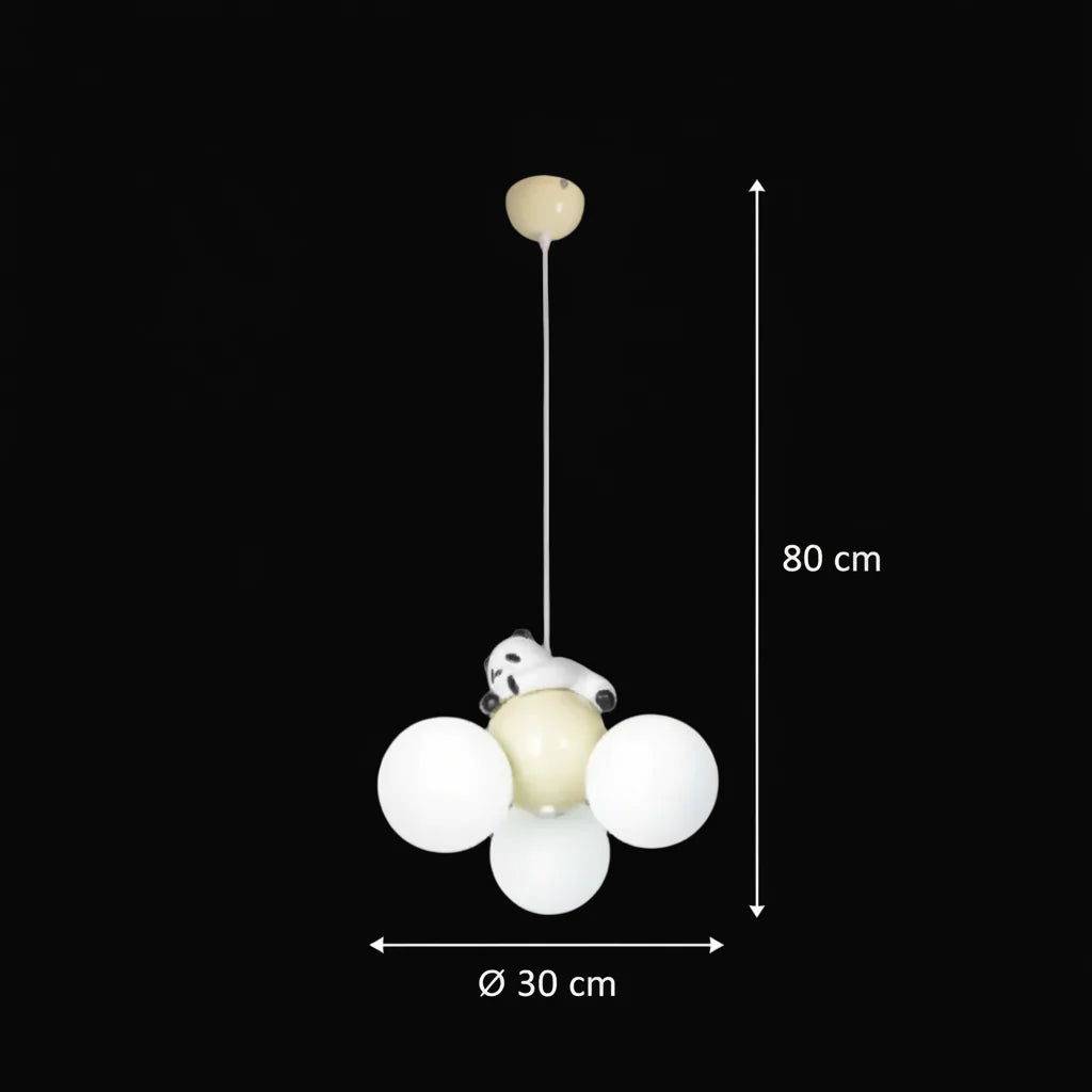 Lustra PANDA, 3xG9, D30 cm, Metal Rasina, Alb Auriu