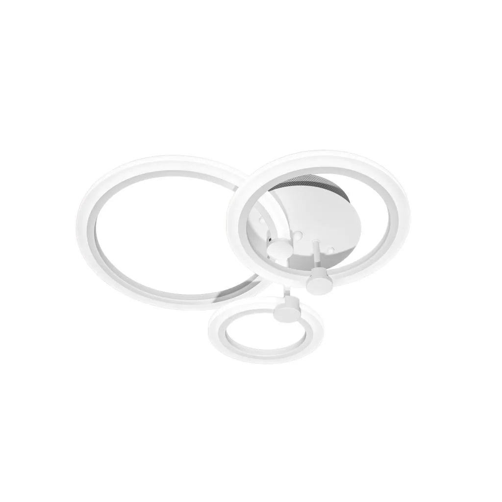 Lustra LED cu Telecomanda Betty 3 Cercuri Lumina Rece/Calda/Neutra 41W Dimabila Alb