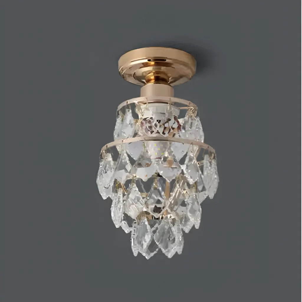 Lustra Ezzelin Cristal, 1*E27, Metal, Auriu – lustră LED, culoare aurie – RegalStore, iluminat interior