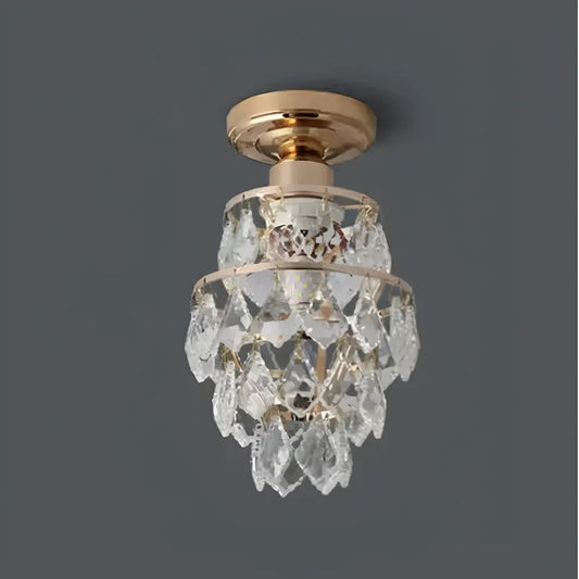 Lustra Ezzelin Cristal, 1*E27, Metal, Auriu