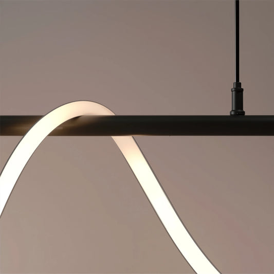 Lustra LED DIVINO cu Tub Silicon Flexibil – 62W, Lumina Reglabila, Negru Mat