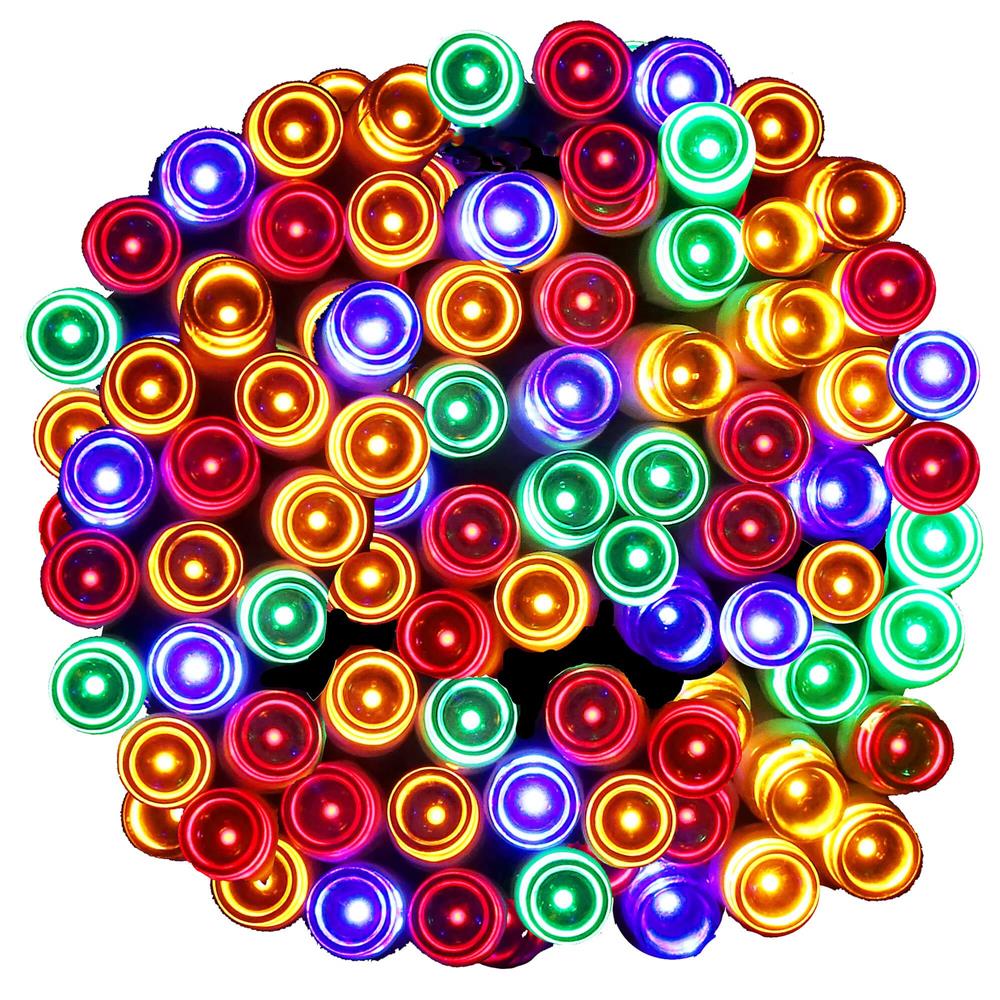 Instalatie lumini de exterior pentru gradina, 10.5 metri, 100 LED-uri, cu baterii, multicolor