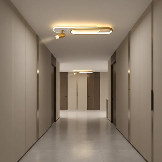 Lustra LED cu Proiector Reglabil FISSO Camilla, 49W, lumina Rece/Calda/Neutra, Auriu Lucios