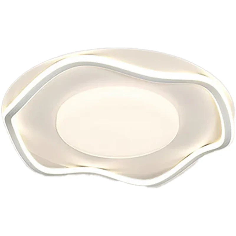 Lustra LED cu telecomanda MODERNO 75W, 2 Cercuri, lumina Rece/Calda/Neutra, Dimabila, Alb
