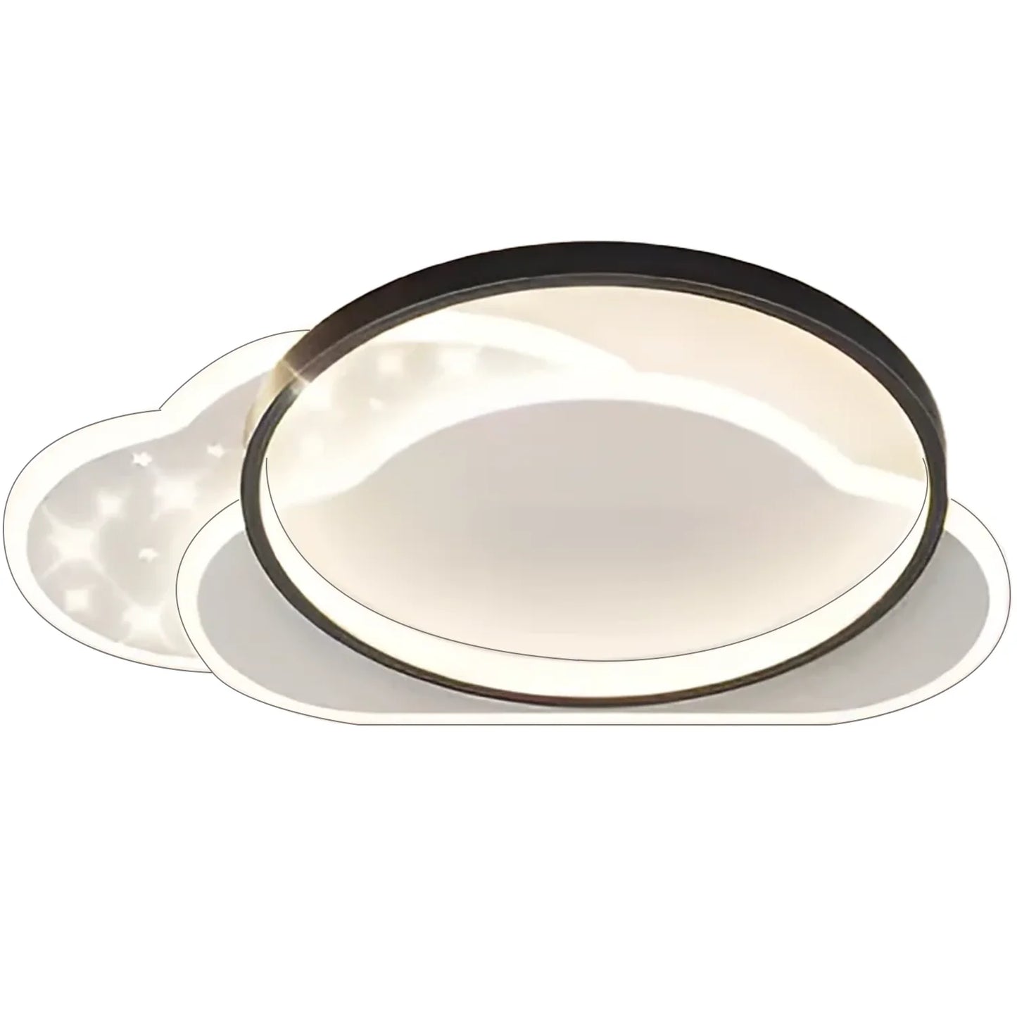 Lustra LED cu telecomanda NUVIA 72W, Nor, lumina Rece/Calda/Neutra, Dimabila, Negru si Alb