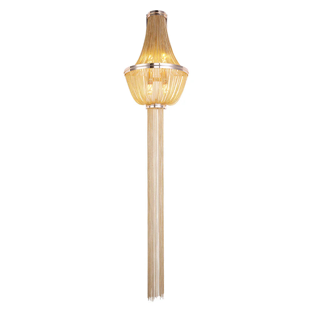 Aplica Aurora, 4xE14, Diametru 34 cm, Inaltime 150 cm, Auriu, Metal