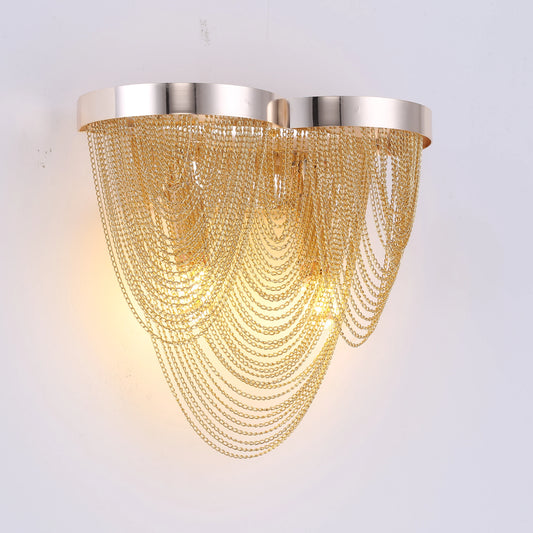Aplica Aurora, 2xE14, Diametru 23 cm, Auriu, Metal