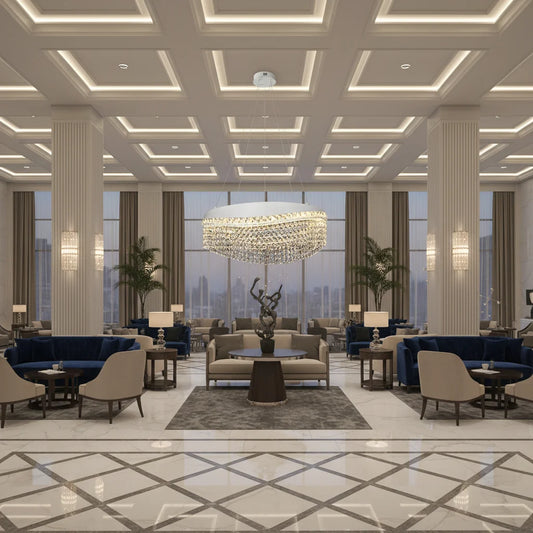 Candelabru Cristal VOLNA Eleganza, 102W, D50cm, Lumina Calda/Neutra/Rece, Alb, Metal si Cristal