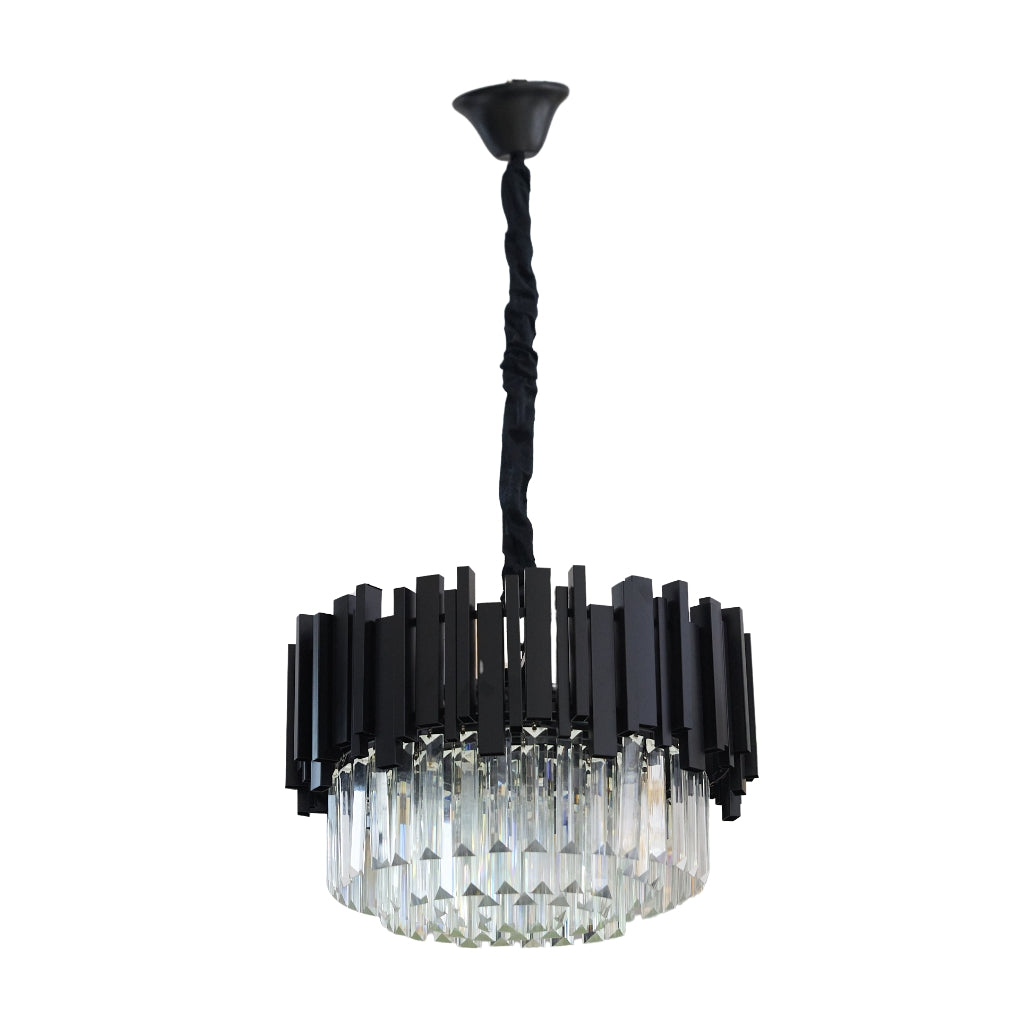 Candelabru Cristal BLOIS Nobile 4xE14, Diametru 40cm, Negru, Inaltime Reglabila
