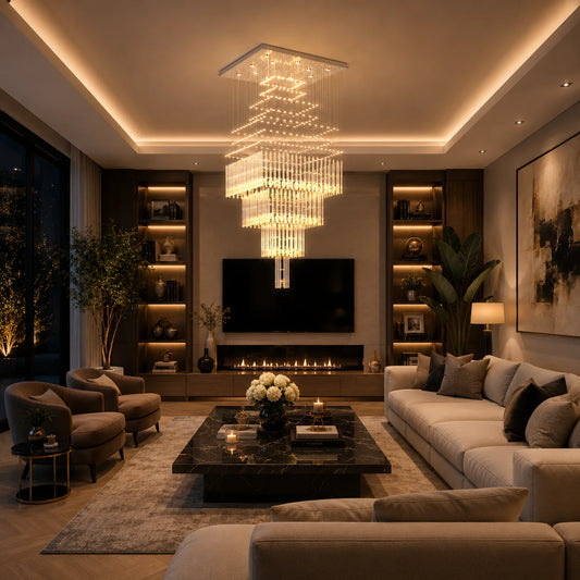 Candelabru Cristal LED 80W Conti Auriu 60cm