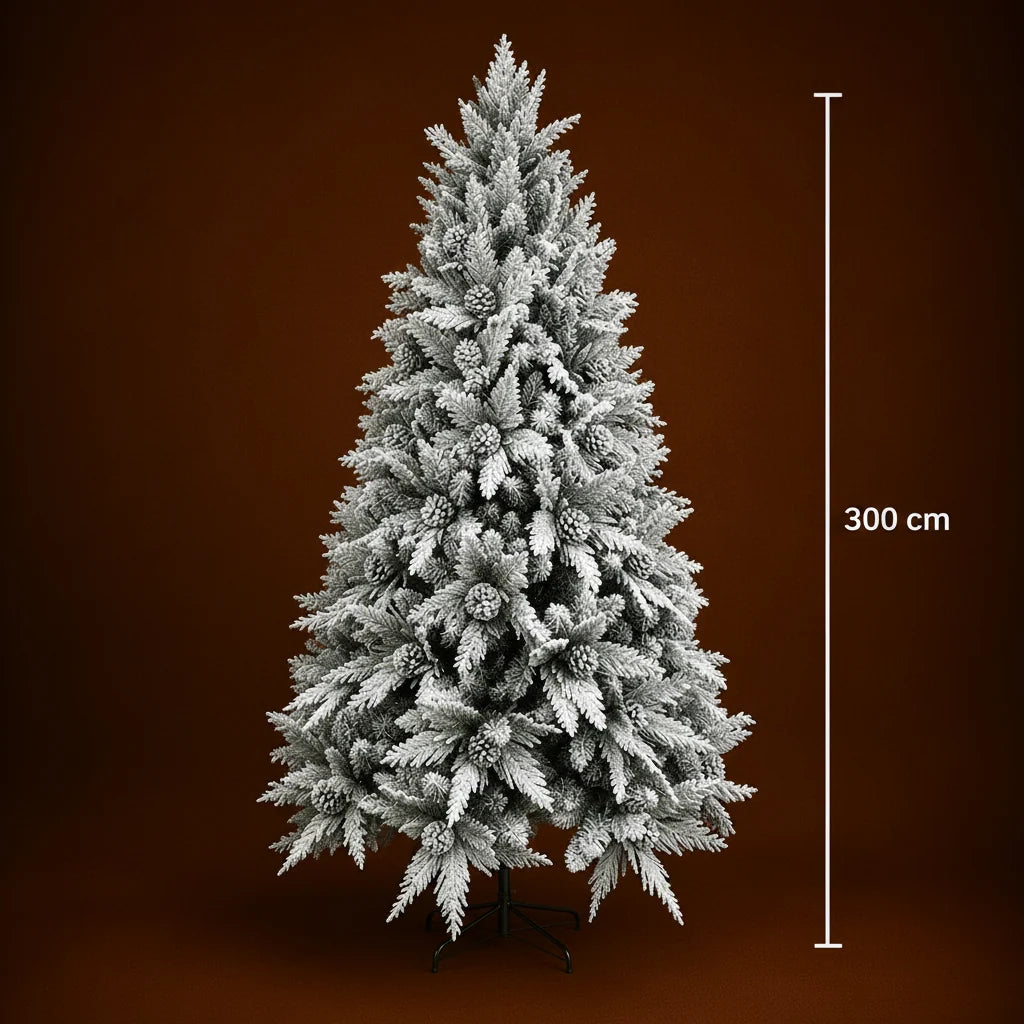 Decoratiune Brad Artificial GLEIS, 300 cm, 3000 varfuri, Suport Metalic, Plastic, Verde