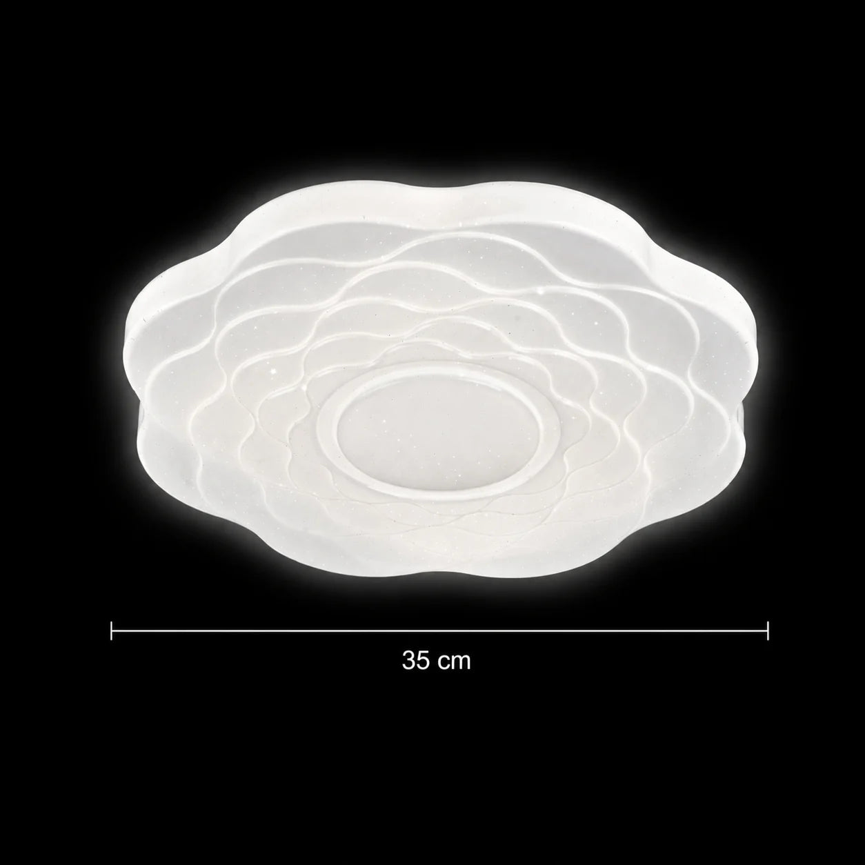 Plafoniera LED Floare 35 cm, 32W, 3000K / 4000K / 6000K, Alb, Metal si Acril