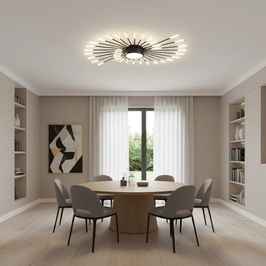 Lustra LED KALESA Grande, Lumina Neutra 4000K, 28W, Alb, Metal si Acril