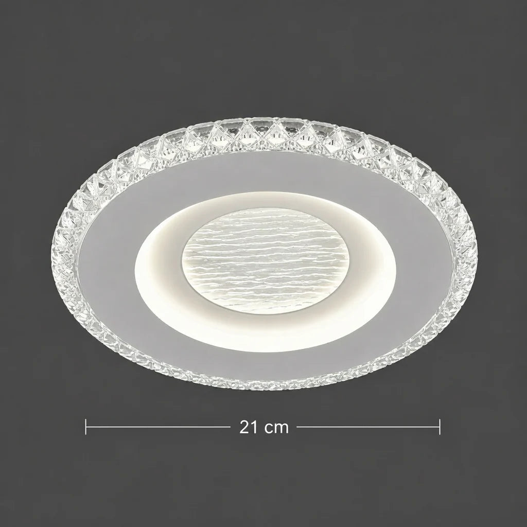 Lustra LED CELUN, 33W, Diametru 21cm, Lumina Calda/Neutra/Rece, Alb, Metal si Acril