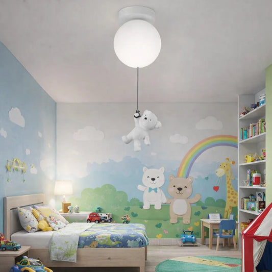 Lustra LED URSULETI CP210 Glob 15cm, Inaltime 47cm, 1xE27, Suspendata, Metal si Acril