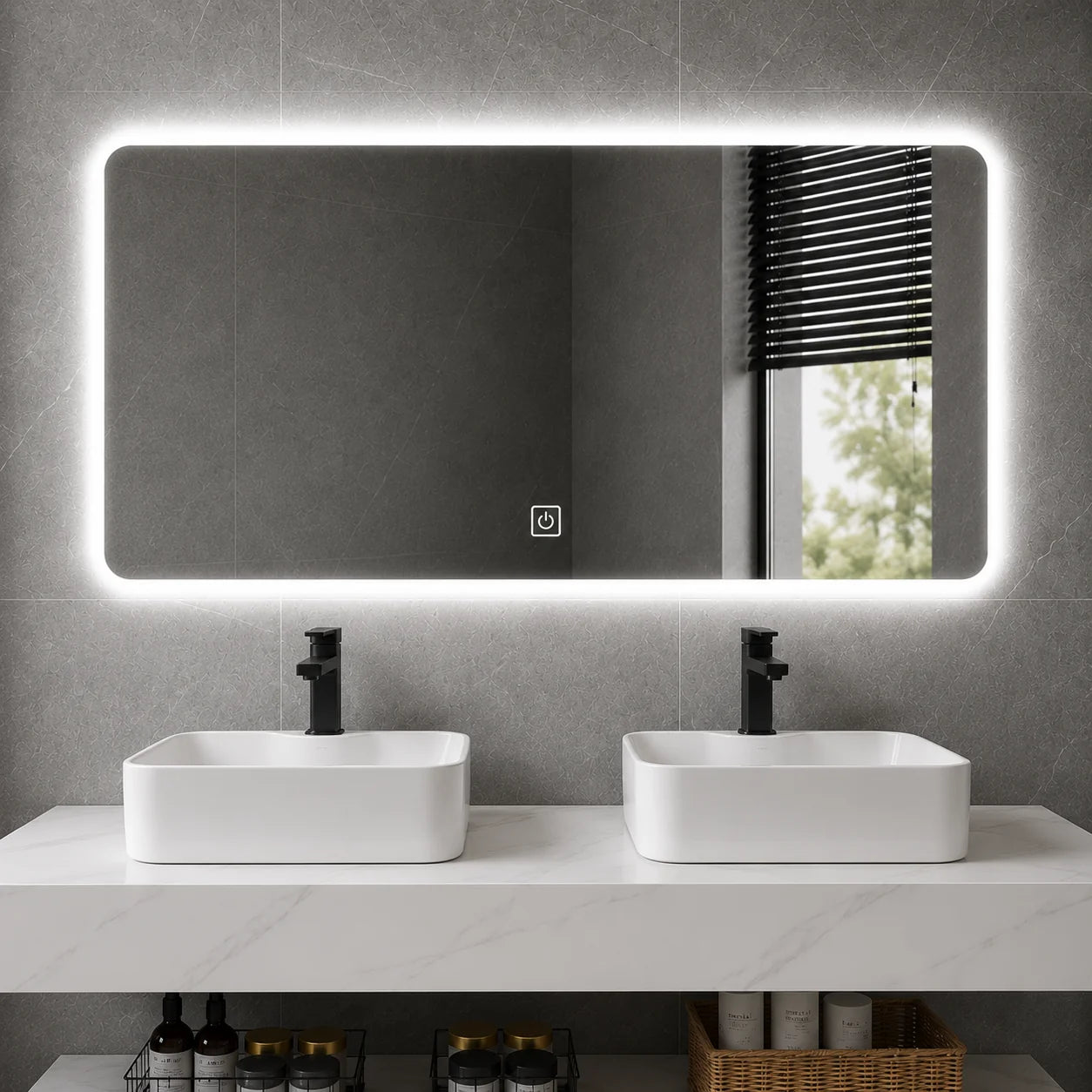 Set Mobilier AVEN Duo pentru Baie, 140cm, 3 Piese, Alb