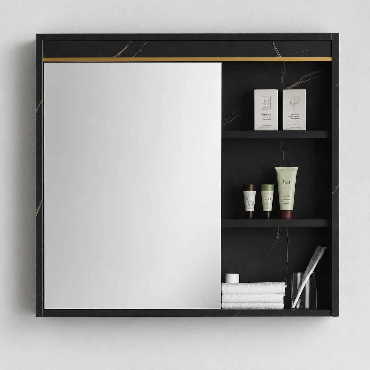 Set Mobilier pentru Baie 60x50cm 3 Piese Negru