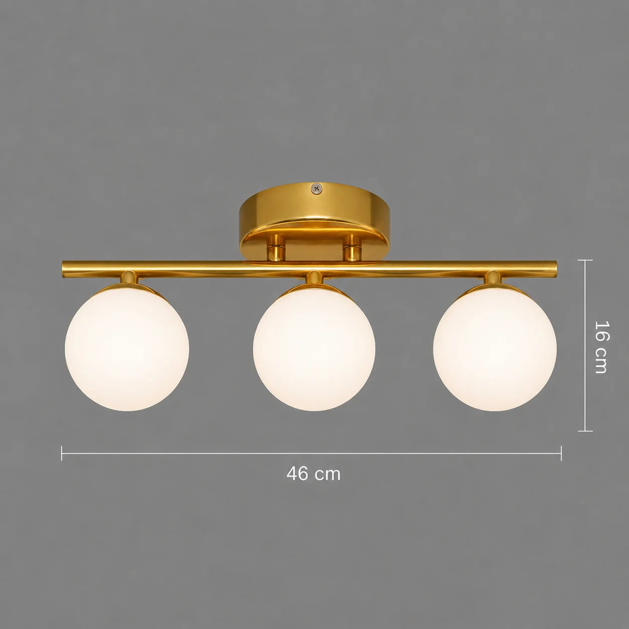 Lustra LED si cristal ORI, 46cm, 3xG9, Globuri, Auriu