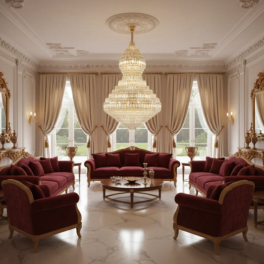 Candelabru Cristal VELVET Supremo, 69xE14, D150 cm, Auriu, Inaltime Reglabila, Metal si Cristal