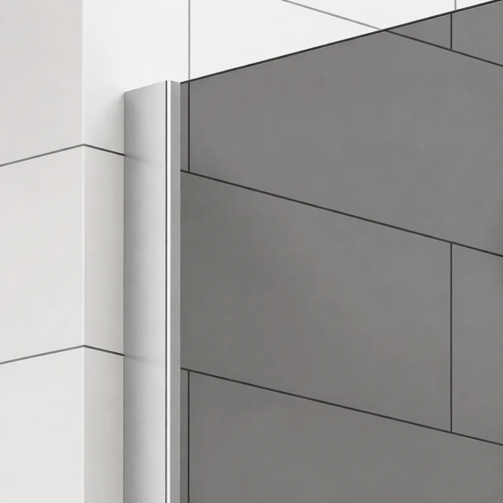 Paravan dus Walk-In 100x195 cm, sticla securizata 8 mm, gri, profil metalic rezistent