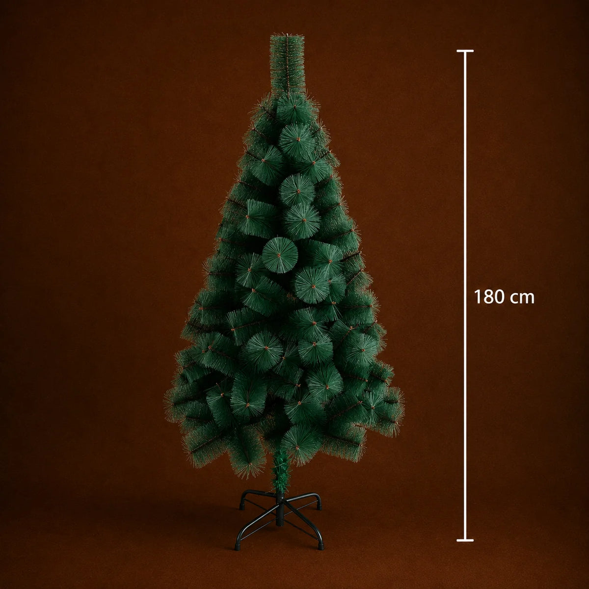 Decoratiune Brad Artificial MANIITSOQ, 180 cm, 220 varfuri, Suport Metalic, Plastic, Verde