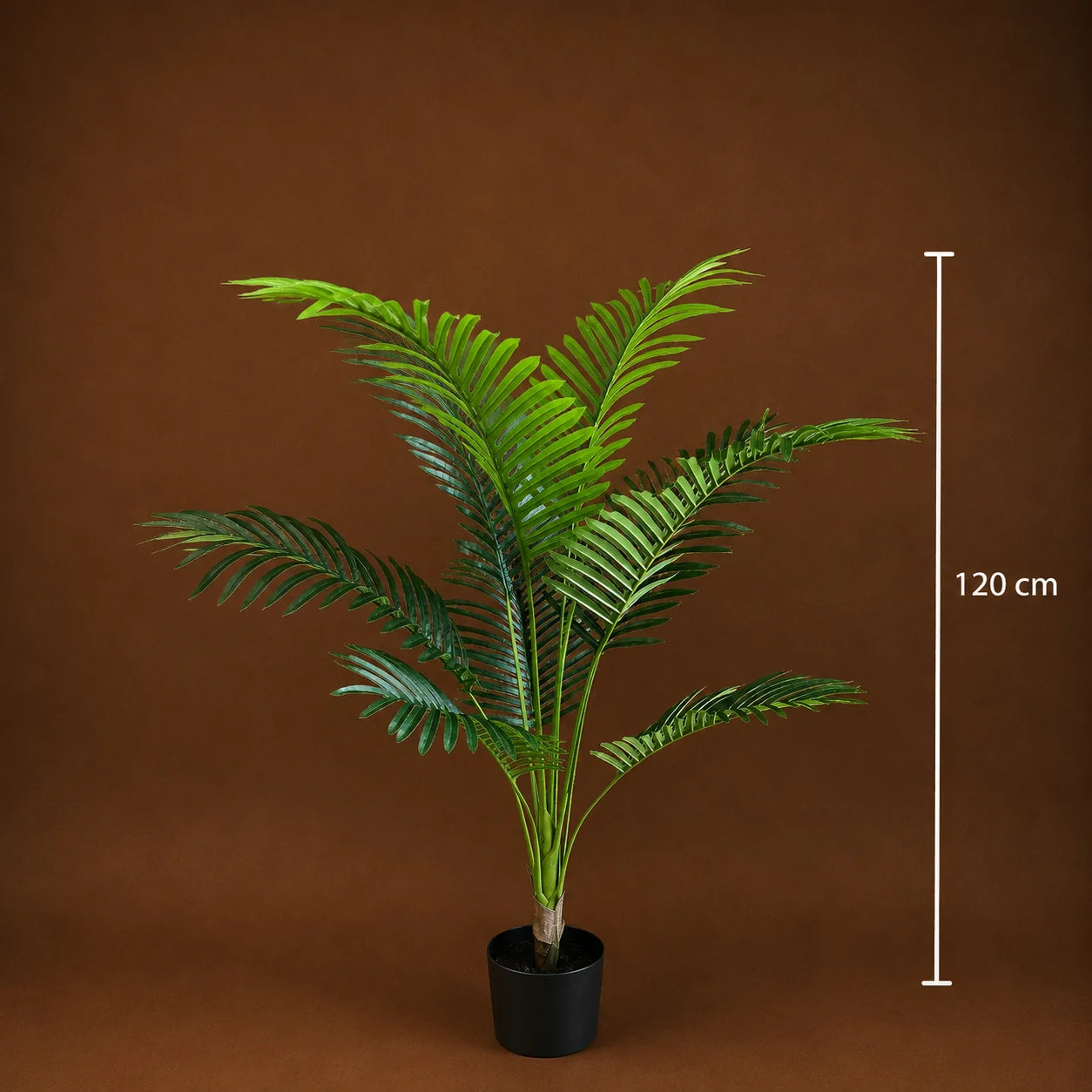 Decoratiune Palmier Kentia, Plastic, 12 frunze, 120 cm, Verde