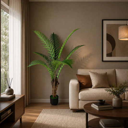 Decoratiune Roystonea Regia, 160 cm, 7 frunze, Verde