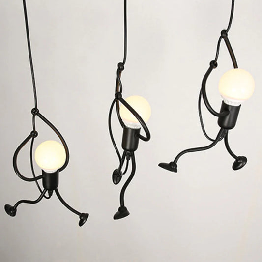 Lustra MODERNA, tip Pendul, FUNTASIA, Figurina, 3xE27, Inaltime Reglabila, Negru