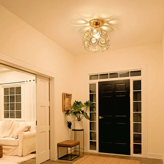 Lustra Rossi Cristal, 1*E27, Metal, Auriu