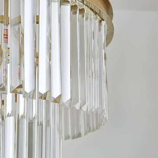 Candelabru Cristal CHAMBORD Petito 3xE14, Diametru 28cm, Auriu Mat, Inaltime Reglabila – culoare aurie, 28 cm – RegalSto