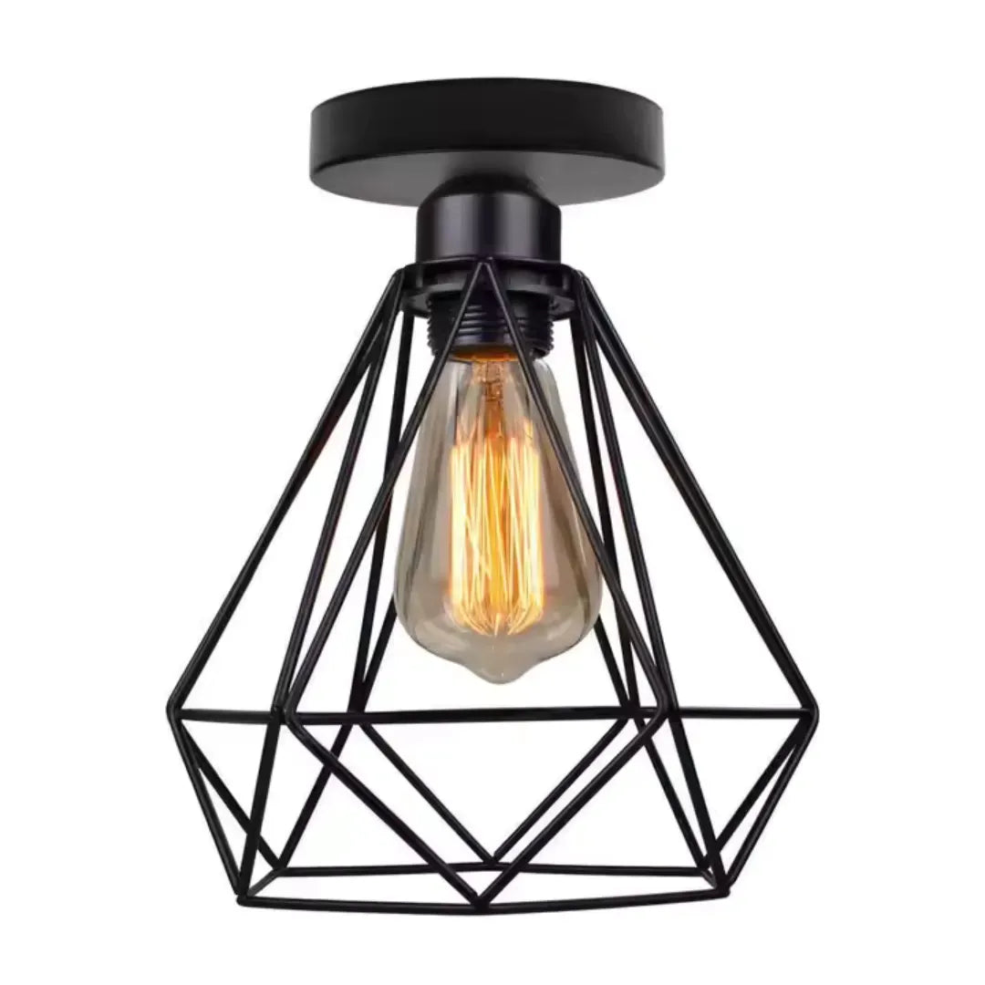 Lustra cu Abajur, GRACIE, Diamant, 1XE27, Negru – RegalStore