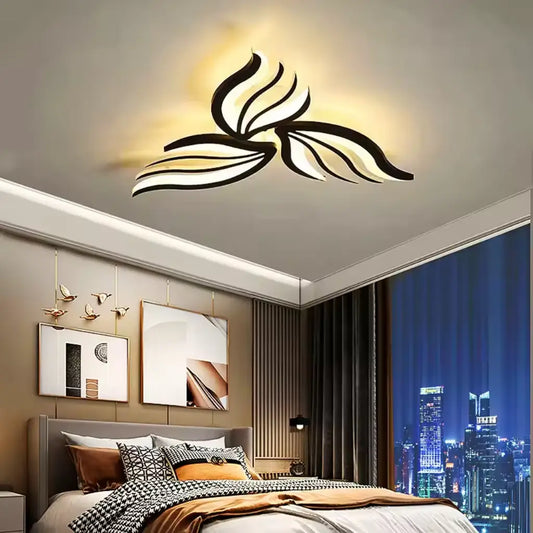 Lustra LED cu telecomanda SAKURA, 37W, 3 Petale, lumina Rece/Calda/Neutra, Dimabila, Alb – lustră LED, culoare albă, cu