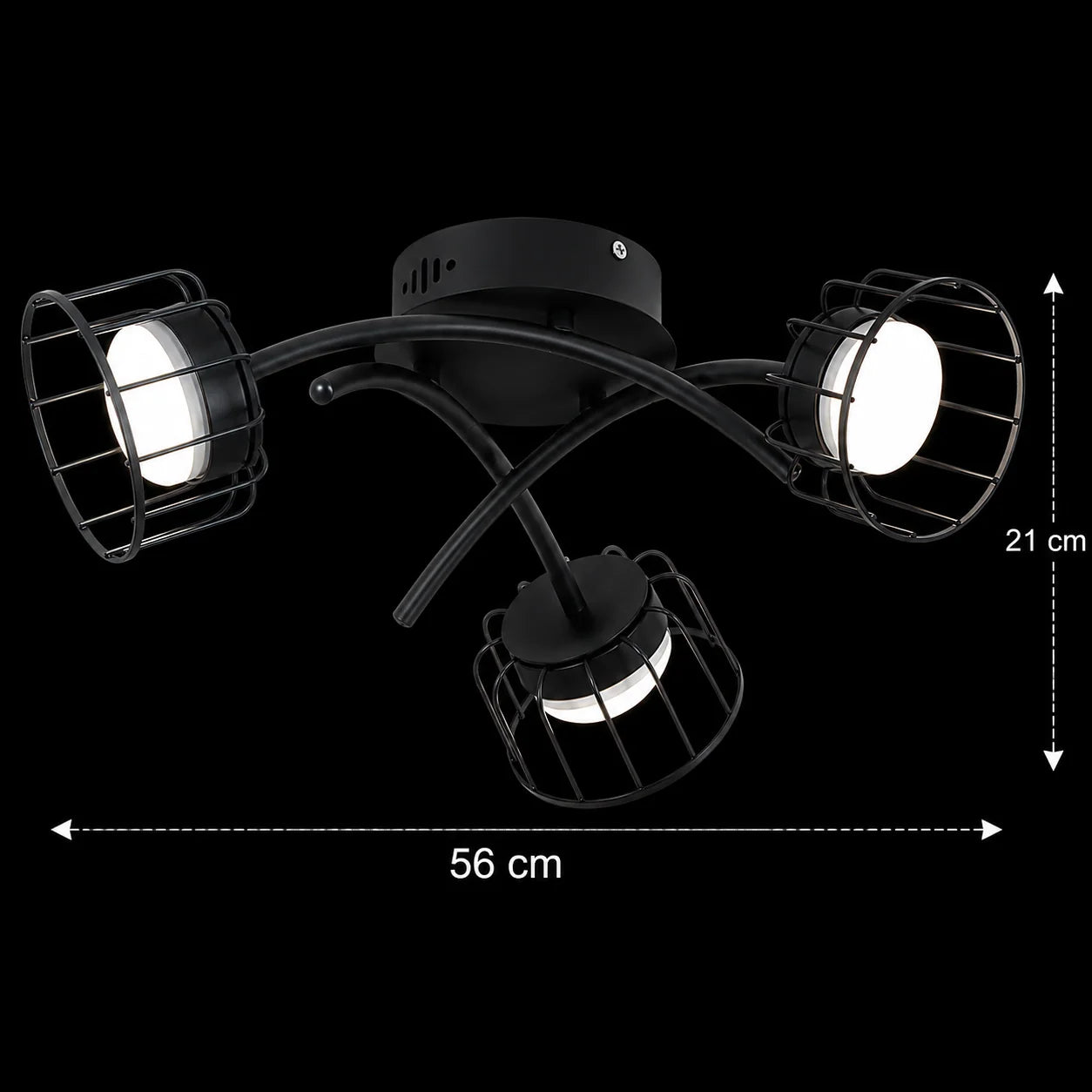 Lustra EPS, 3xG53, D56cm, Metal si Plastic, Negru