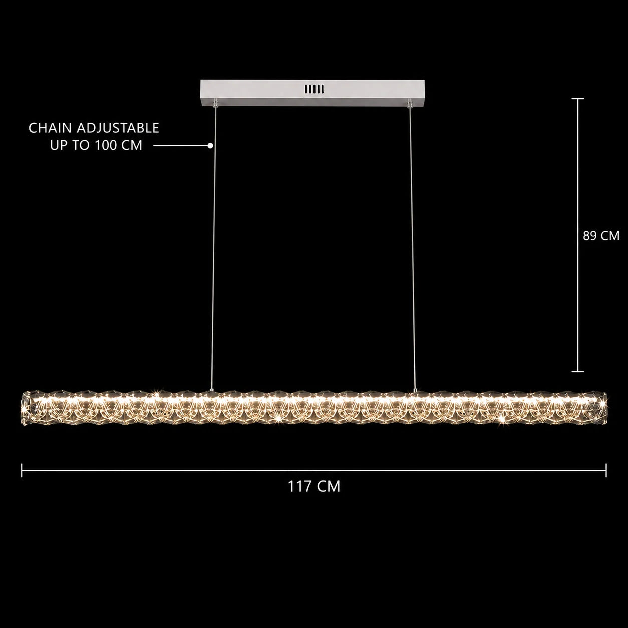 Lustra LED cu telecomanda KANGNING, 3000K/4000K/6000K, 120W, Metal si Acrilic, Alb