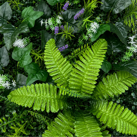 Planta Artificiala Panou de Gard Viu Lavanda si Frunze Mixte, 40 x 60 cm, Verde