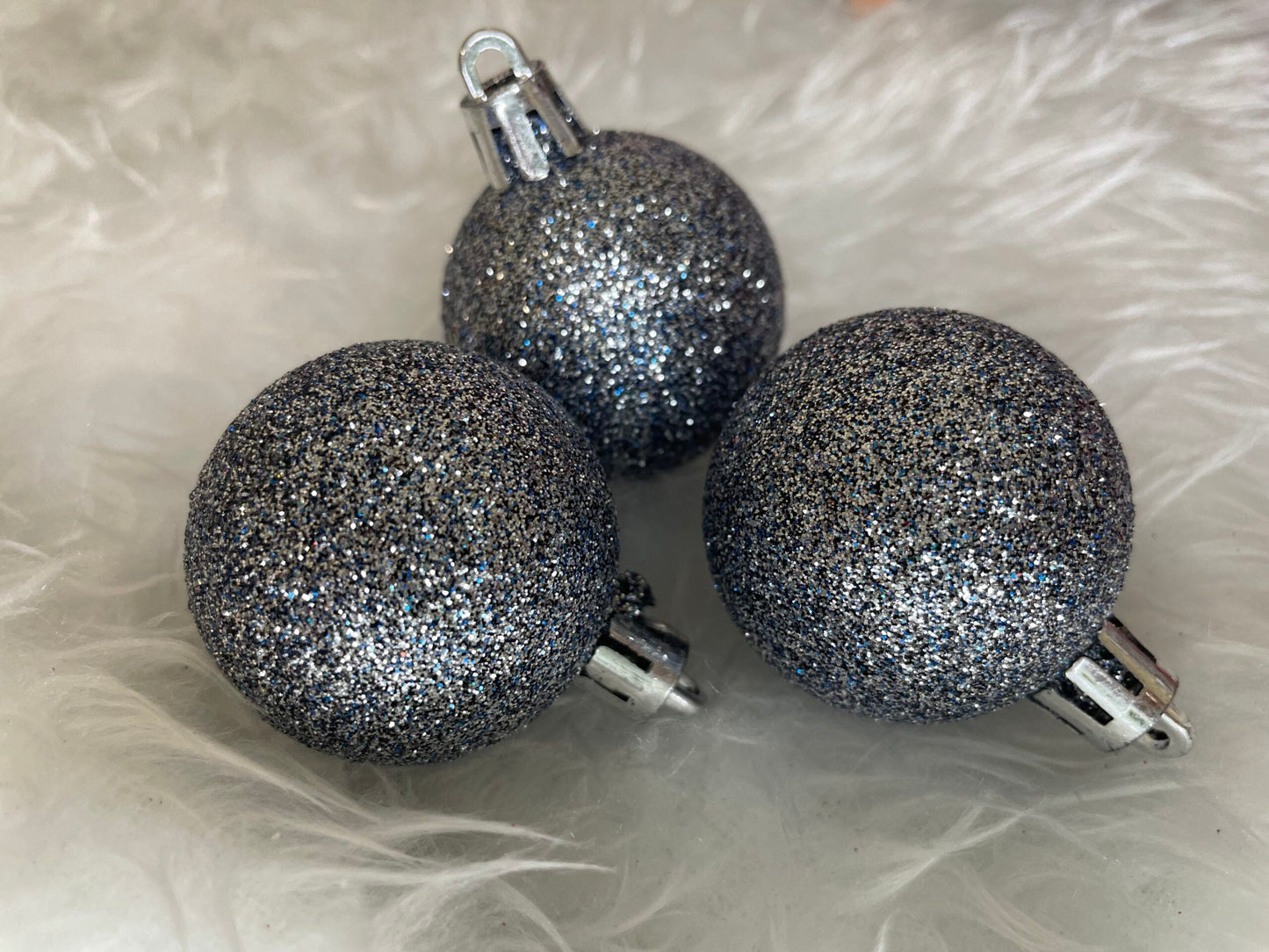 Set globuri de Craciun, 20 bucati, 3 modele, 4cm, albastru marin