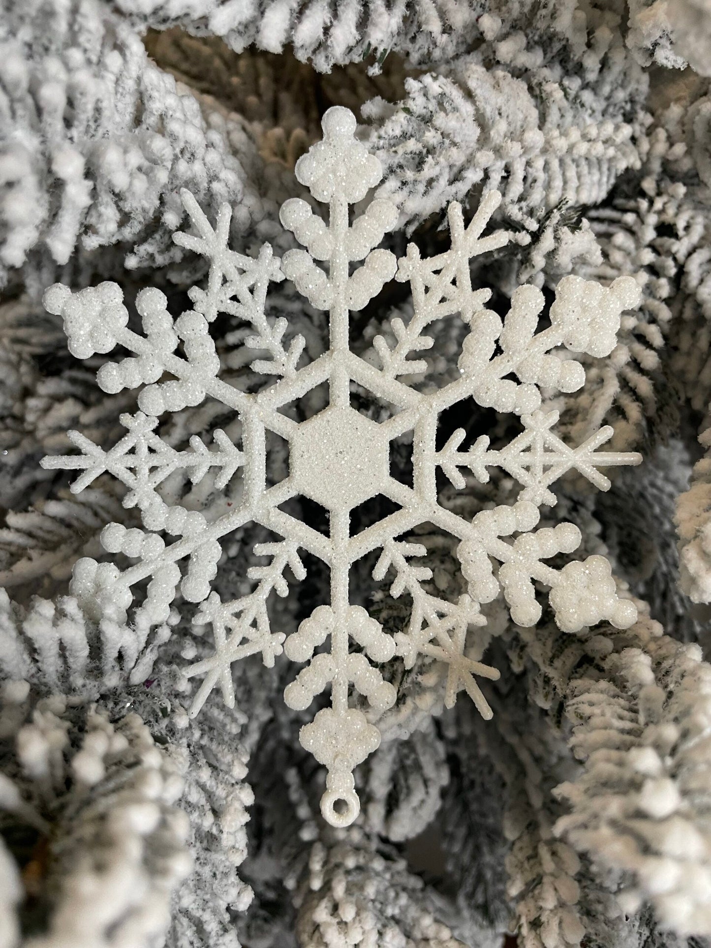 Decoratiune brad fulg de zapada, set 3 bucati, 12cm, alb