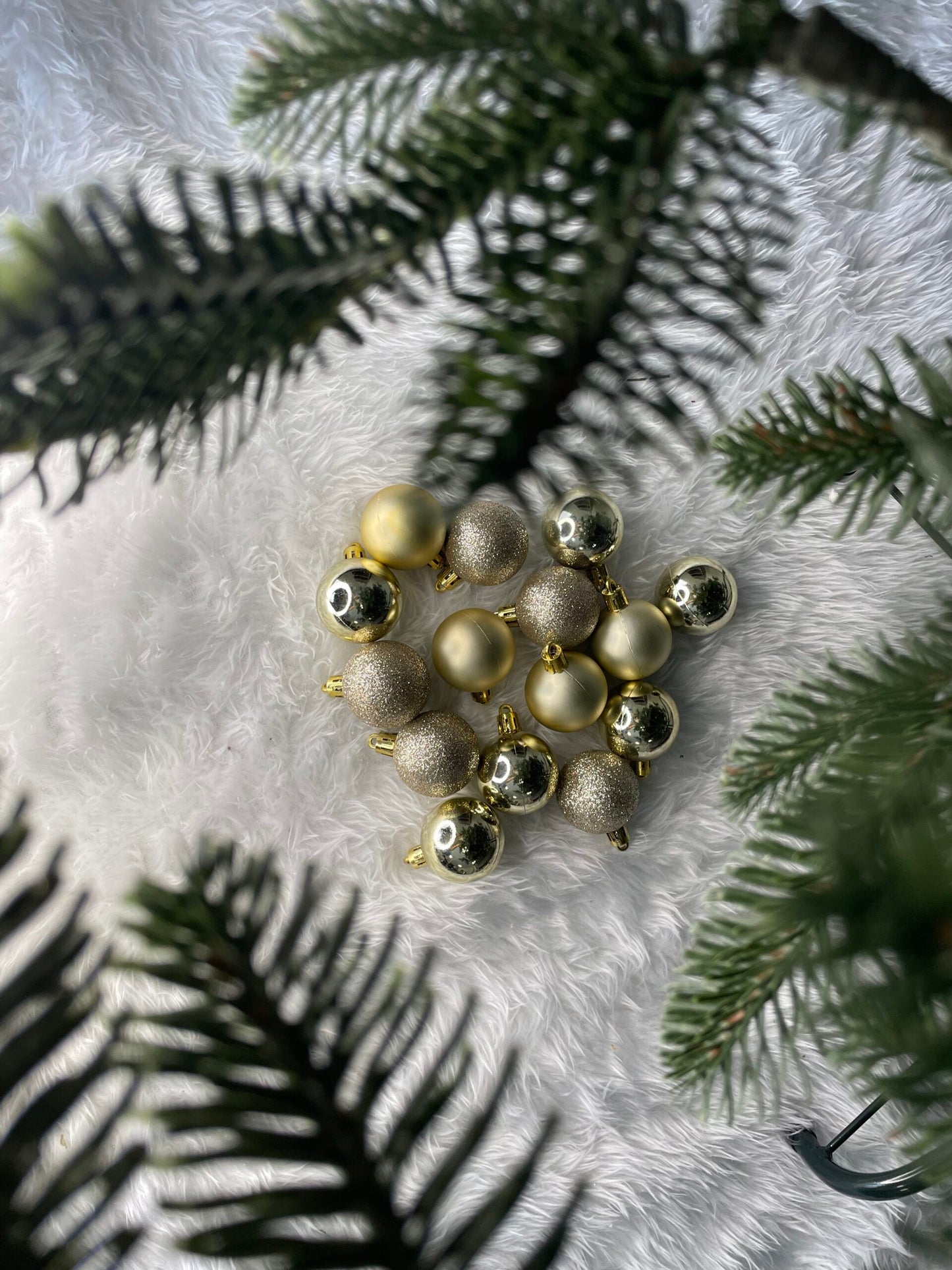 Set globuri de Craciun, 20 bucati, 3 modele, 4cm, argintiu rose