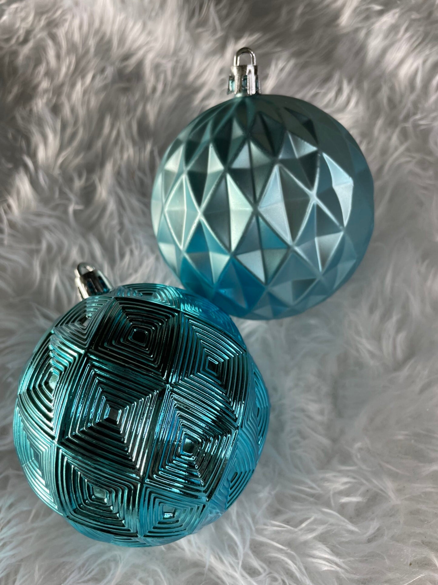 Set globuri de Craciun, 30 bucati, 6 modele, 8cm, albastru