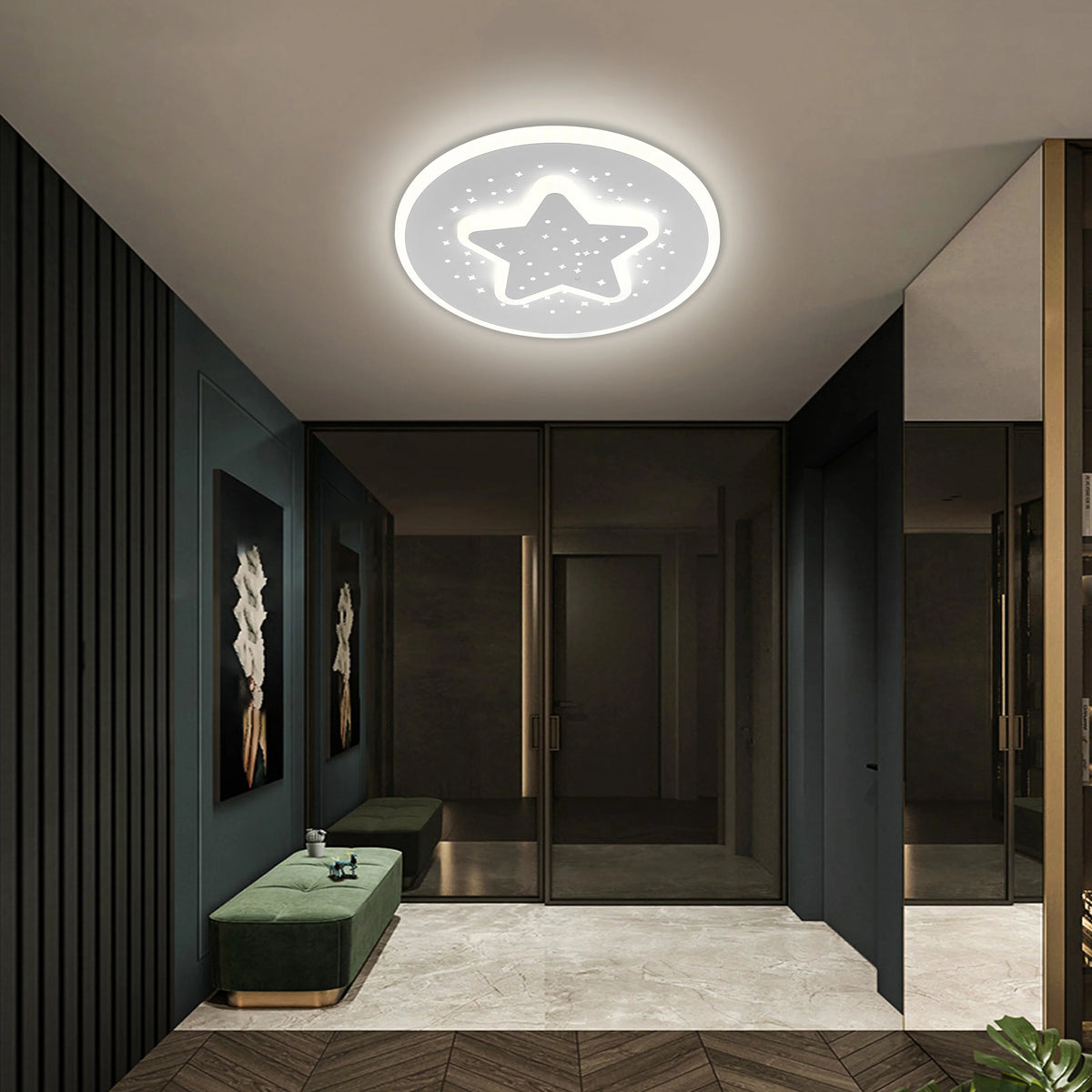 Lustra LED GUARENA, 18W, lumina Rece/Calda/Neutra, Alb
